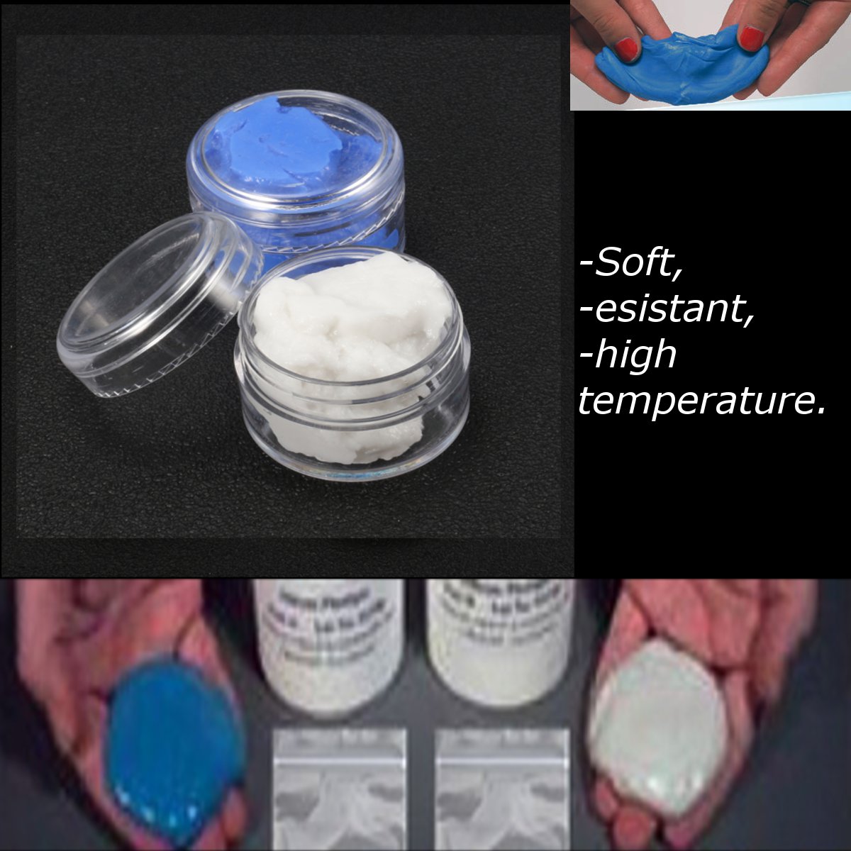 50g White Blue Mould Making Silicone Putty Mold RTV Food Safe Sugarcraft Rubber For Dental Food Safe Sugarcraft Mouldcraft
