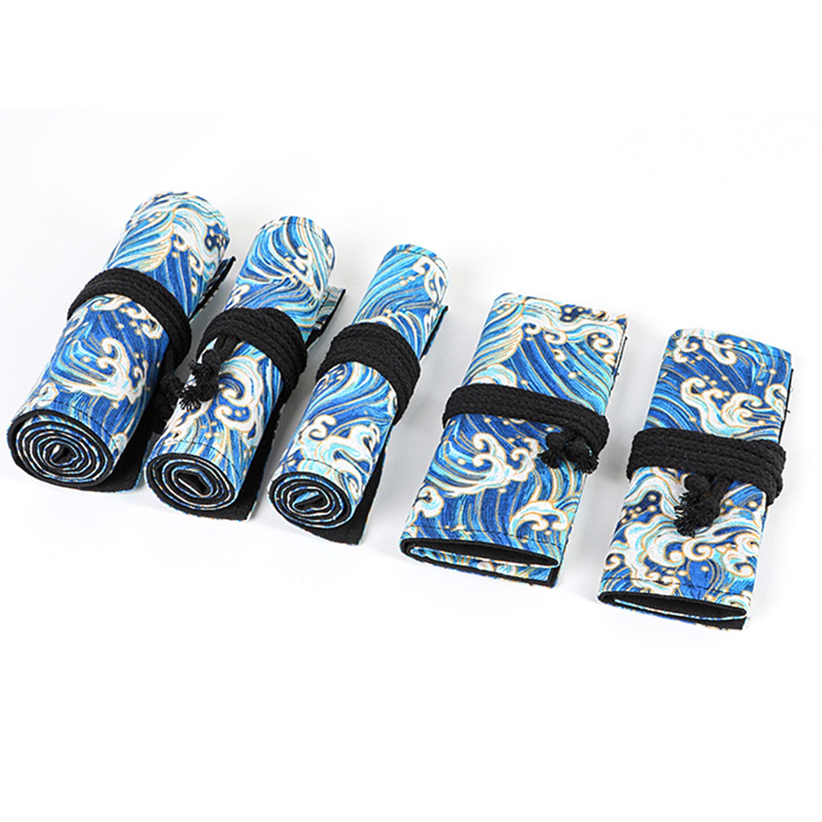 Pencil Case 12/24/36/48/72 Holes Canvas Wrap Roll Up Pencil Bag Pen Case Holder Storage Pouch Writing Supplies Tool