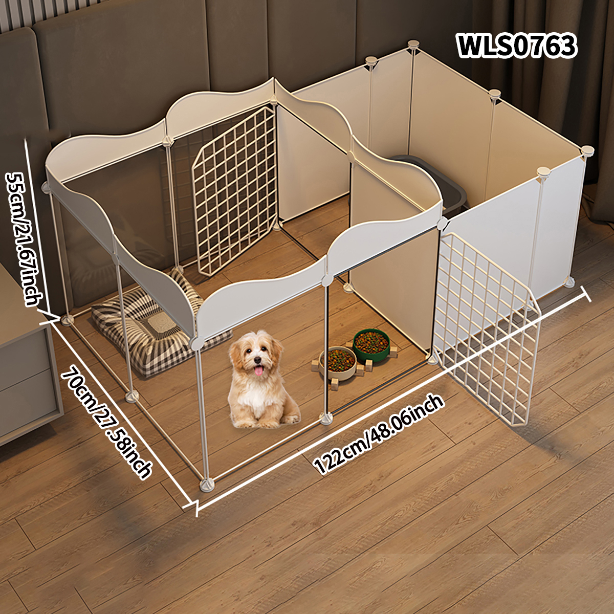 Valla para mascotas, puerta de aislamiento para perros, jaula para perros, barandilla de hierro para perros de tamaño pequeño, Perrera interior de peluche, valla para el hogar, jaula para perros