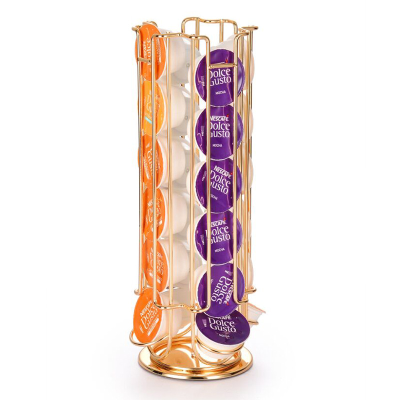 Dolce Gusto Koffie Capsule Rack Houder Organizer Voor 24/32 Pods 360 Draaibare Standaard Koffie Station Voor Keuken Of Kantoor: 24 Dolce gusto Gold