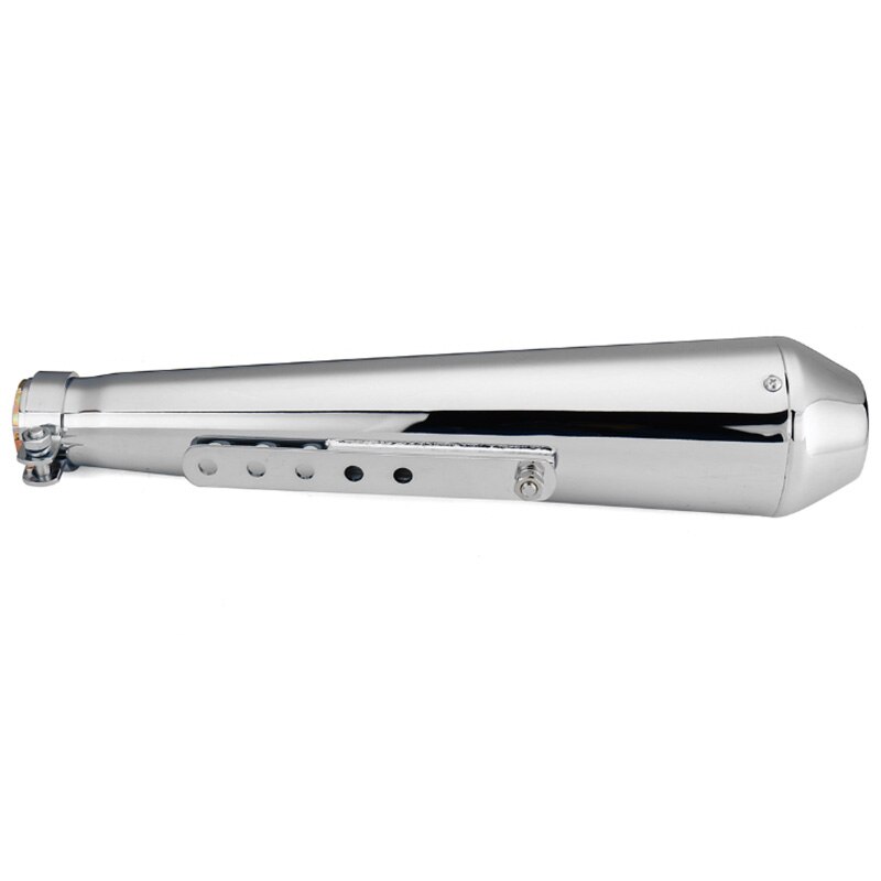 Motorcycle Cafe Racer Exhaust Pipe with Sliding Bracket Matte Silver all