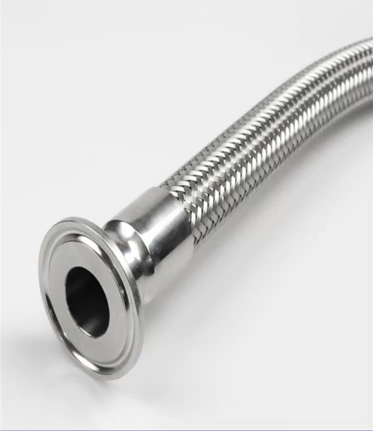 2.5" (63mm) OD77.5 Tri Clamp Braided Flexible Hose Length 500mm Sanitary Hose Stainless Steel 304