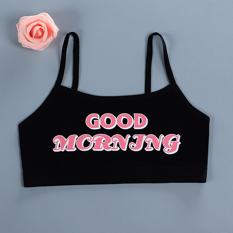 Bras for Teen Girl 8-15y Teen Underwear Puberty Training Bras 12 Year Kids Underwear Accessories Breathable Children Cute Bras: black / 12