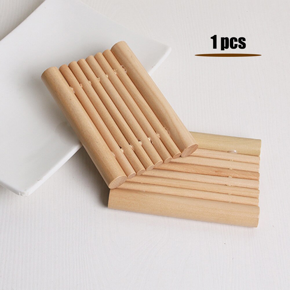 Bamboe Zeepbakjes Bamboe Afvoer Zeepkist Opslag Houder Opbergdoos Draagbare Houten Dienblad Voor Badkamer Benodigdheden Natuurlijke Zeep Rack: 12.7x9x1.7cm