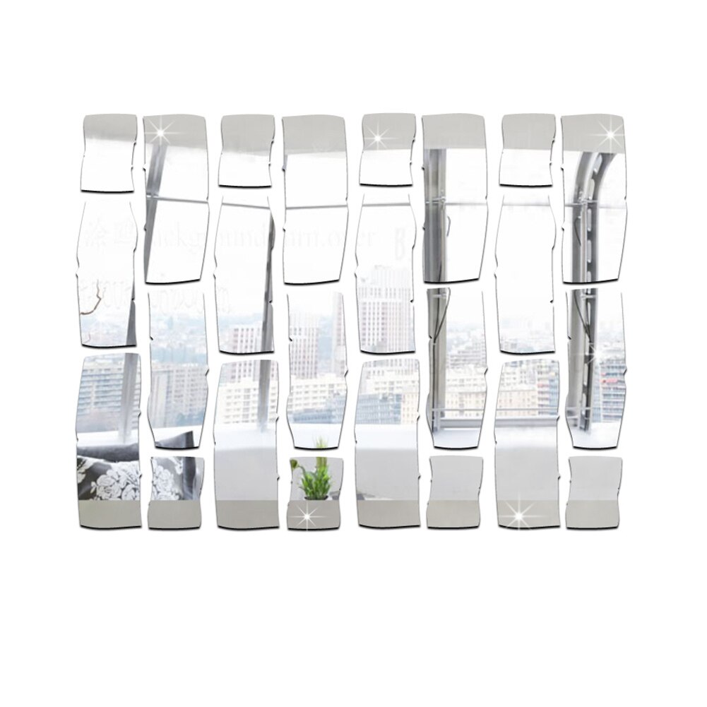 24 Pcs Modern Bricks Shape Mirror Wall Stickers Se... – Vicedeal
