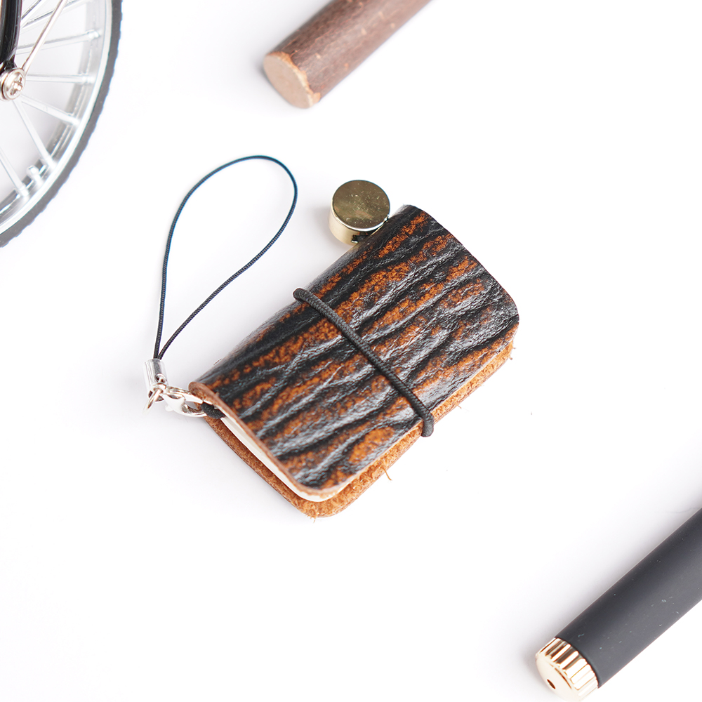 Ultra Mini notebook Traveler's manual Retro Leather style book Applicable to hang Decoration Diary book notepad 32 sheet 64 page: SKY BLUE