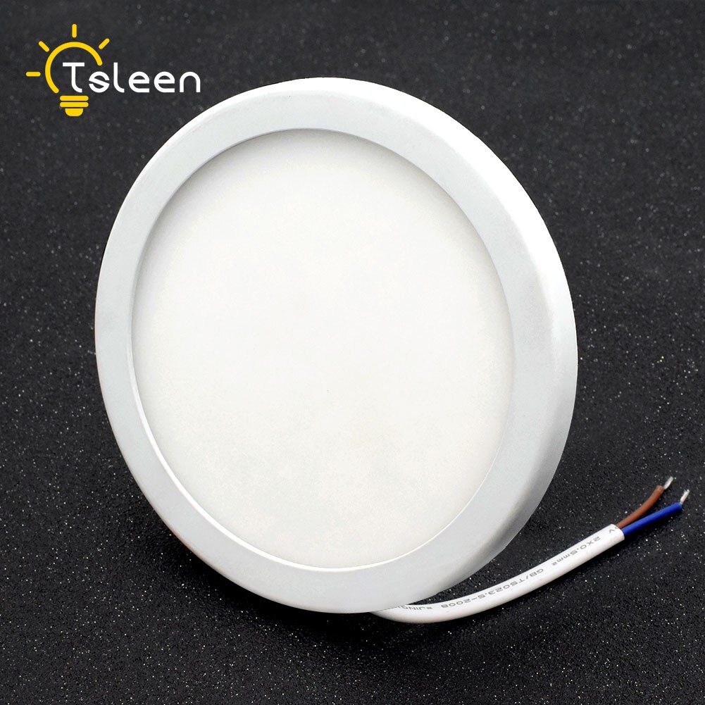 Tsleen led panel lys rund firkantet ultra tynd downlight  ac220v 6w 8w 15w 20w led loft forsænket lys til indendørs badeværelse: Rund kølig hvid / 8w 45 lysdioder