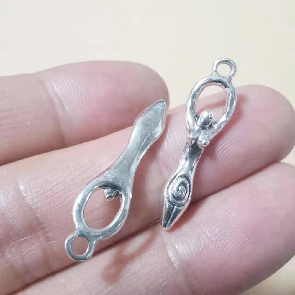 Spiral Venus Of Willendorf Fertility Goddess Charm Antique Silver Pendants Charms for Jewelry Making Necklace Bracelet Earrings