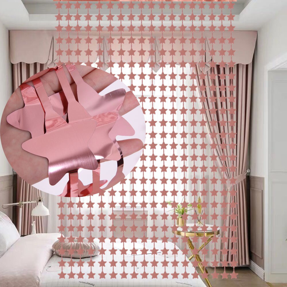 Regengordijn in de vorm van 2m*1m sterren, decoratie voor verjaardagsfeestjes, achtergrond voor bruiloften, gordijnen voor festivals, foto-rekwisieten