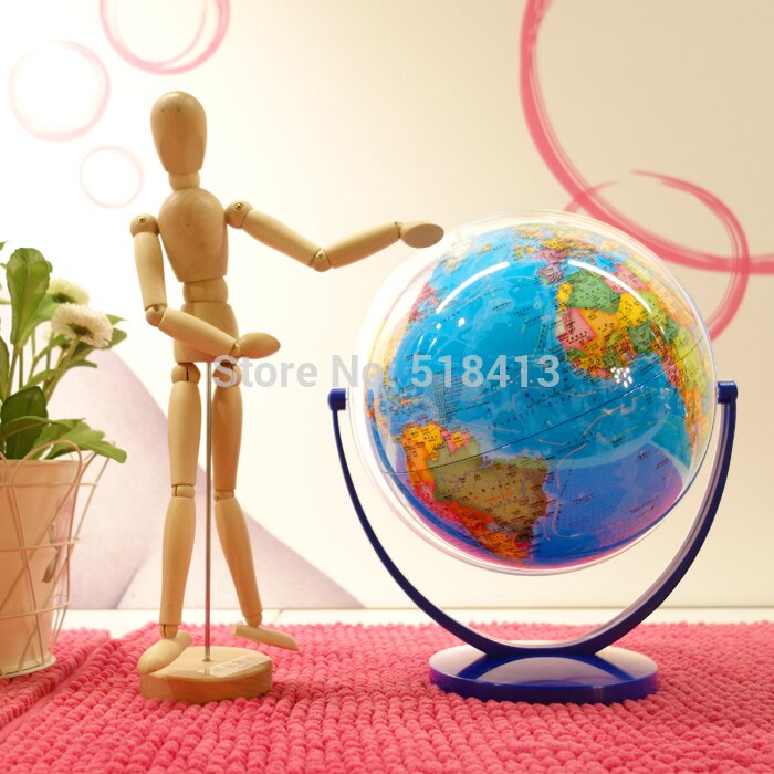 Inclination Of Universal Terrestrial Globe Dia 20cm Hd Ocean Blue In Both English And Chinese Student Educational Unisex
