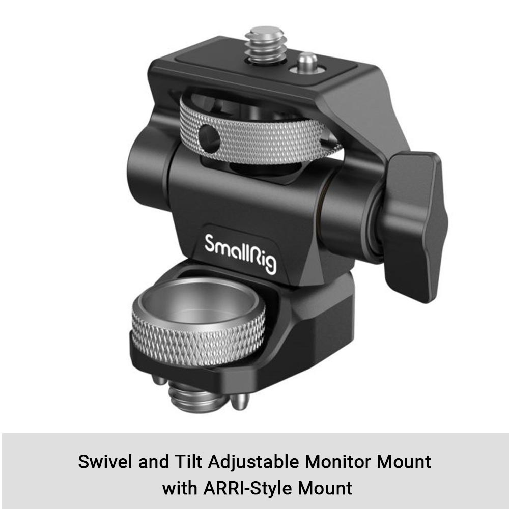 SmallRig DSLR Camera Clamp Swivel and Tilt Adjustable Monitor Mount w/ Screws Mount for Monitor Flash Light DIY Attachment 2905B: Red