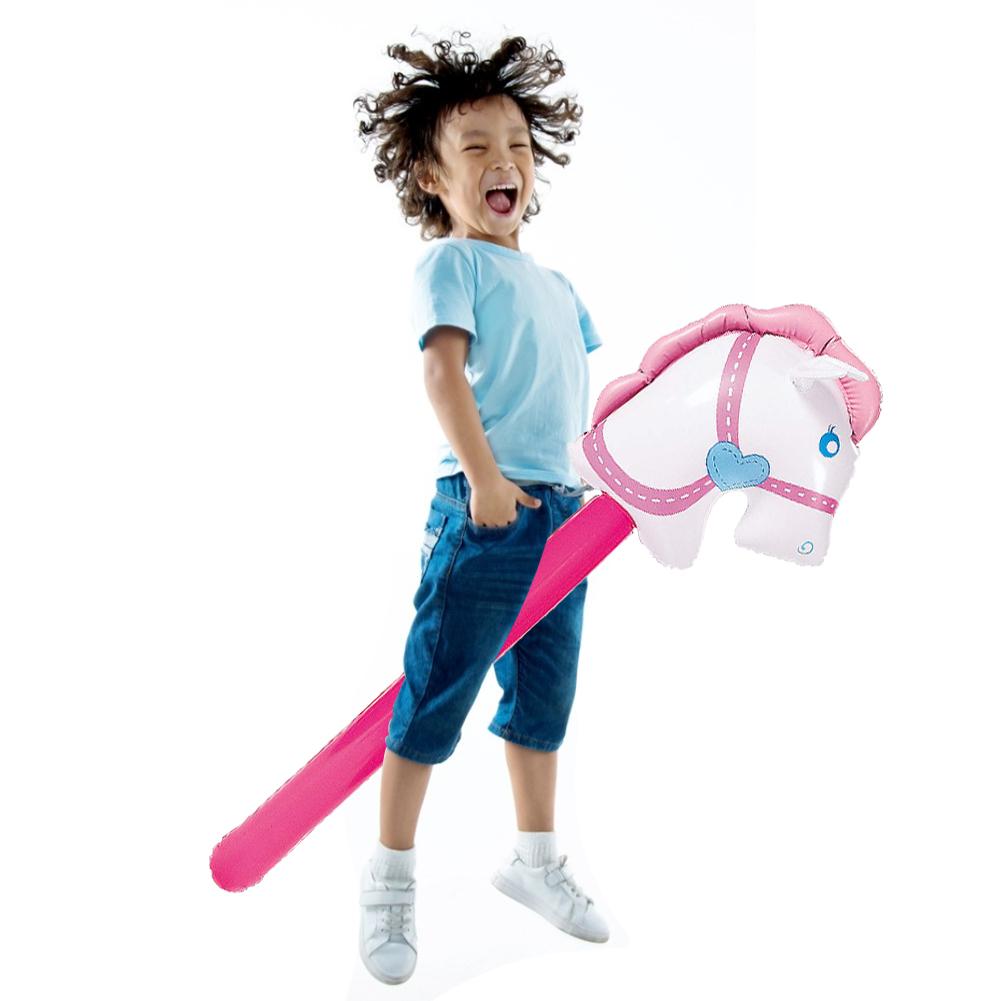 Neue Aufblasbare Cowgirl Stick Pferd Aufblasbare Pferd Köpfe Stick Outdoor Pädagogisches Spielzeug Für Kinder Babys Geburtstag