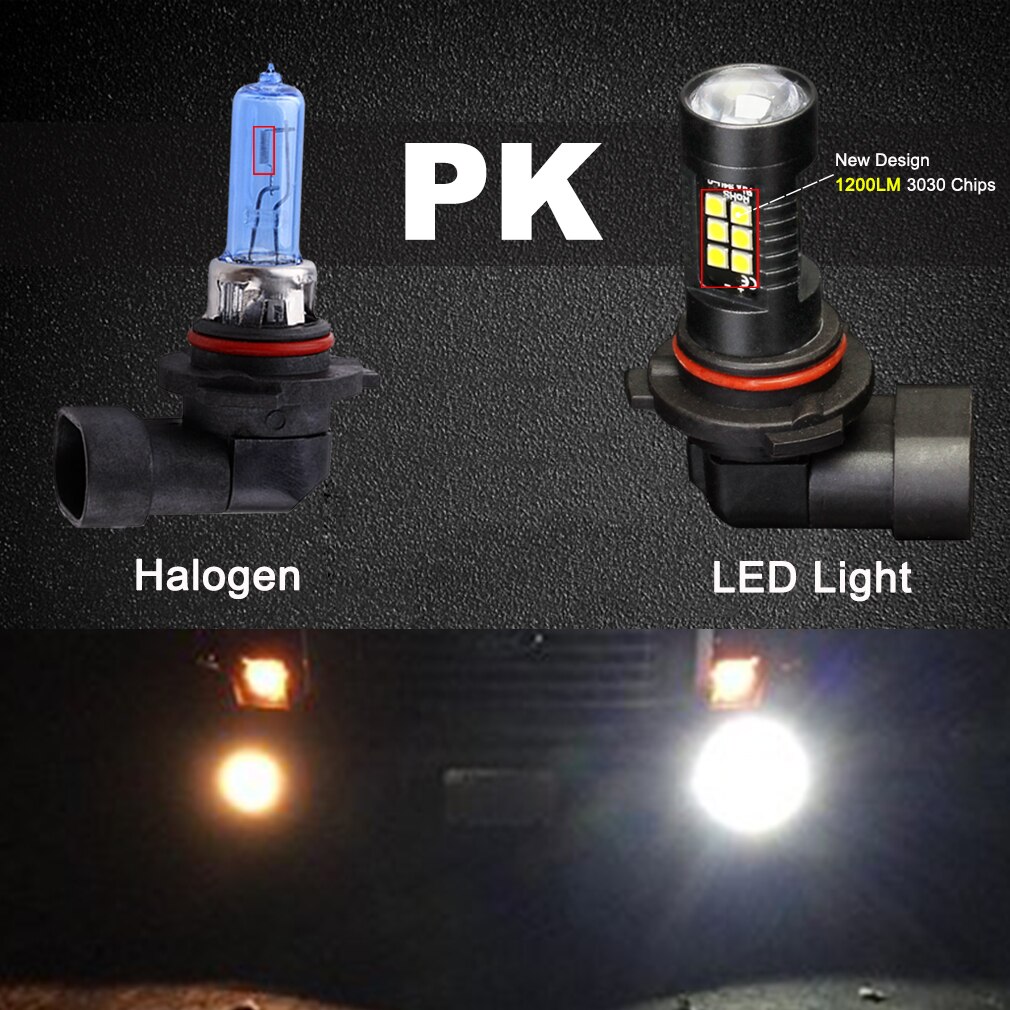 1200Lm 9005 HB3 LED Auto Lichter LED-lampen 3030 Weiß Tagfahrlicht DRL Nebel Licht 6000K 12V - 24V LEDs Fahren Lampe