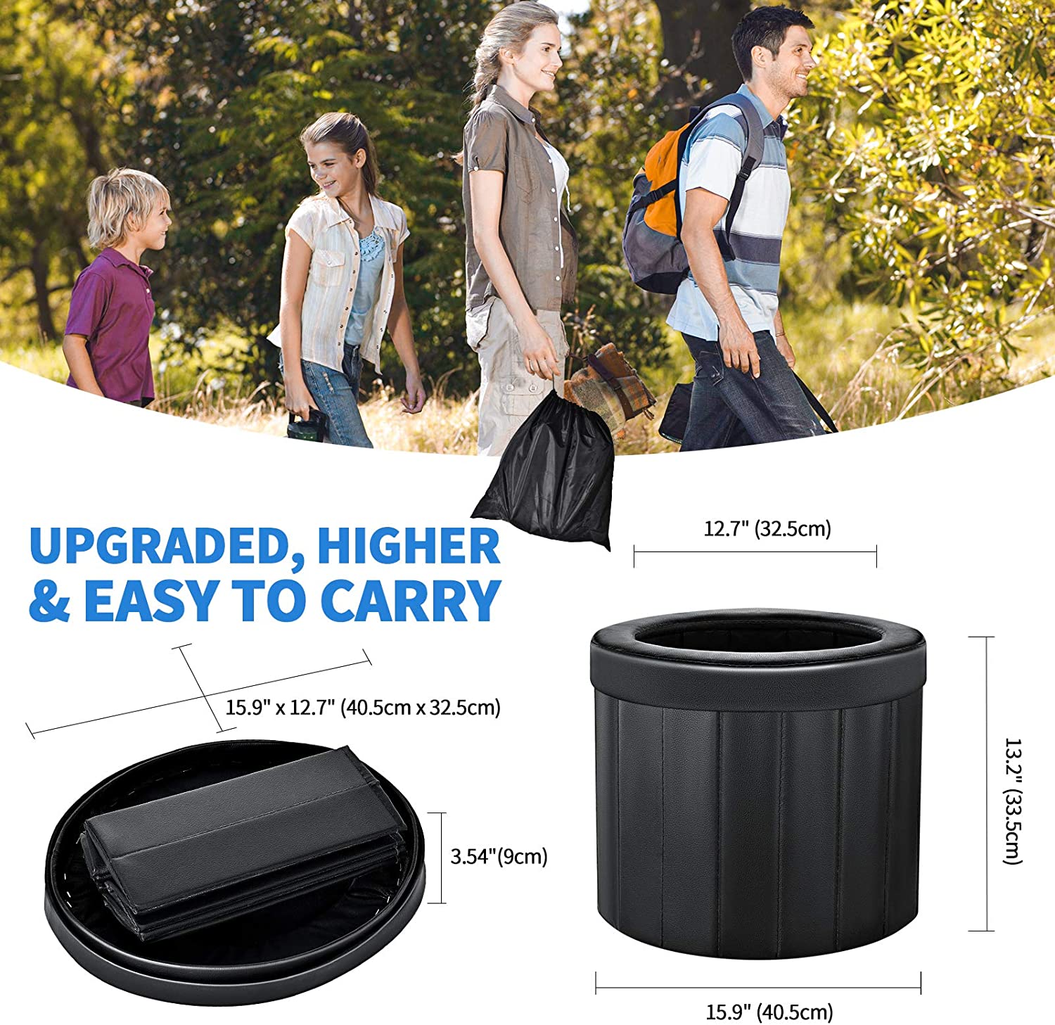 Draagbare Wc Vouwen Camping Wc Outdoor Commode Porta Potje Auto Wc Leer Toilet Voor Reizen Emmer Wc Seat Camp