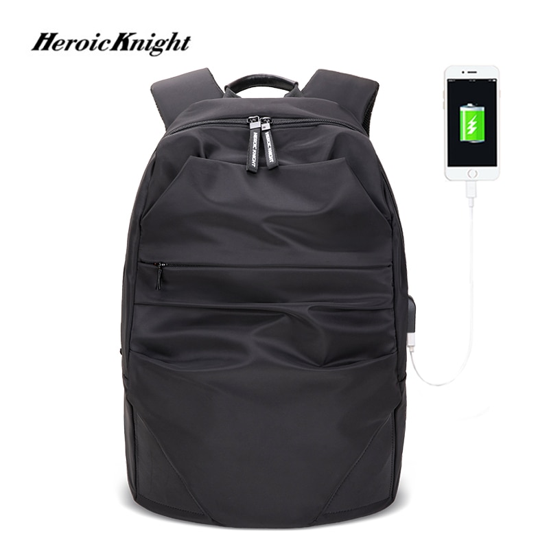 Heroic Knight Backpack for Men Black Laptop Backpacks Water Repellent School Backpack Male Travel USB Charger Bags
