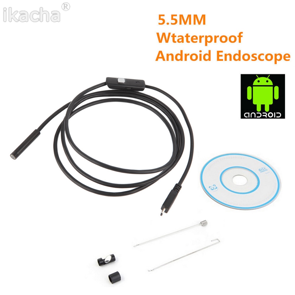 Endoscope Camera 2 in 1 USB Micro 5MM Endoscope Waterproof 6 LED Borescope Inspection Camera For Android PC Computer 1/2/3.5/5M