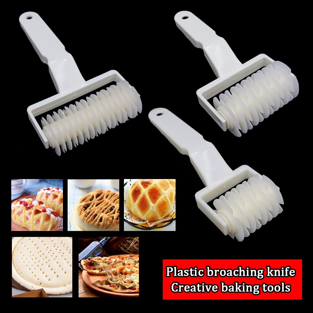 Kitchen Pie Pizza Biscuit Cutting Machine Pastry Plastic Baking Tools Baking Tray Embossed Dough Roller Grating Cutting