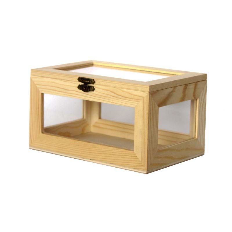 Houten glazen opbergdoos handgemaakte telefoon retail verpakking opbergdoos doos kinderen & #39 ;s