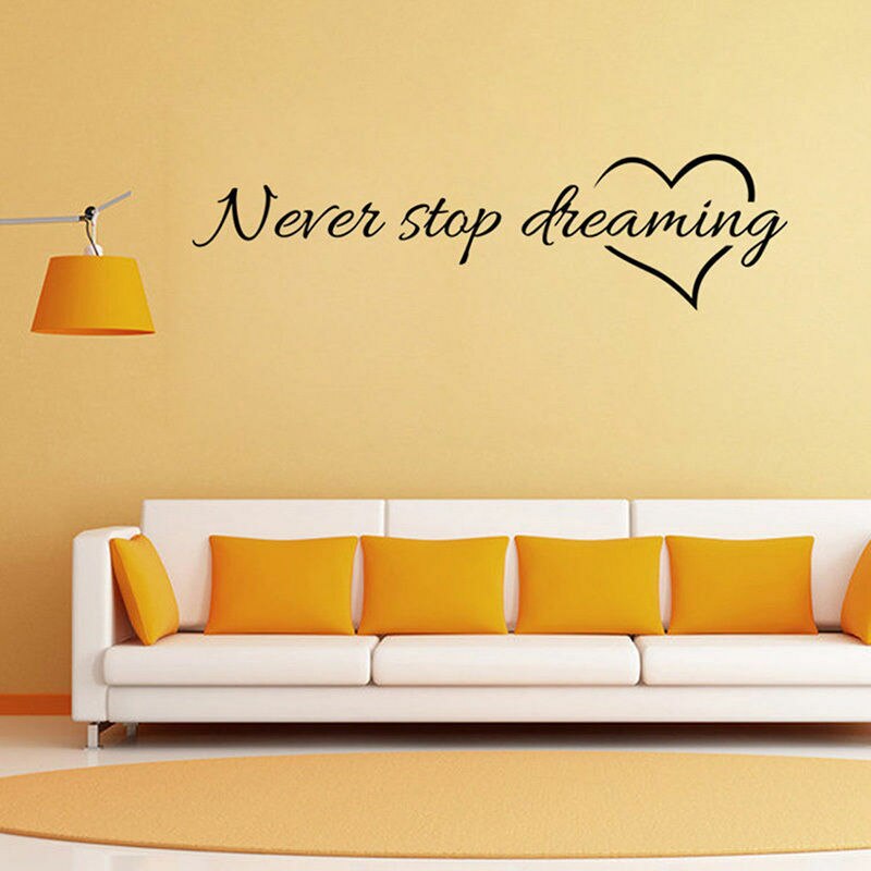 Nooit Stoppen Dromen Citaat Verwijderbare Muursticker Vinyl Art Decal Thuis Woonkamer Decor