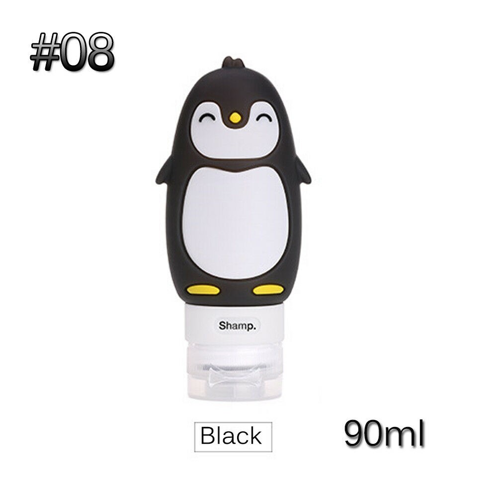 Silicone Squeeze Bottle Cosmetic Lotion Container Travel Empty Shampoo Pot Refillable Bottle: C Black 90ML