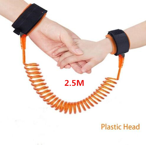 Kids Wrist Link Toddler Baby Kids Safety Harness Child Leash Anti Lost Wrist Link Traction Rope Anti Lost Bracelet: 2.5M orange plastic