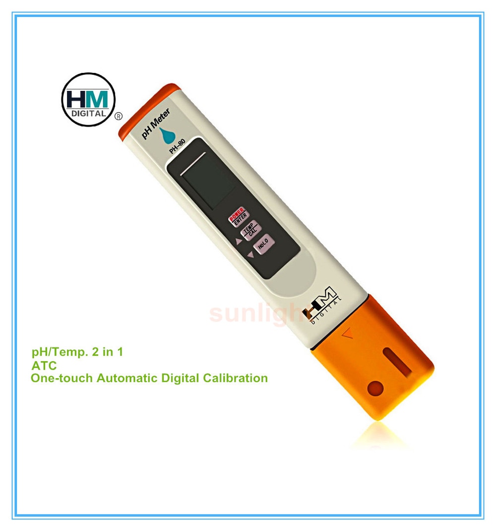 HM Digitale PH-80 pH en Temperatuur Hydro Tester met Automatische Kalibratie en Datahold