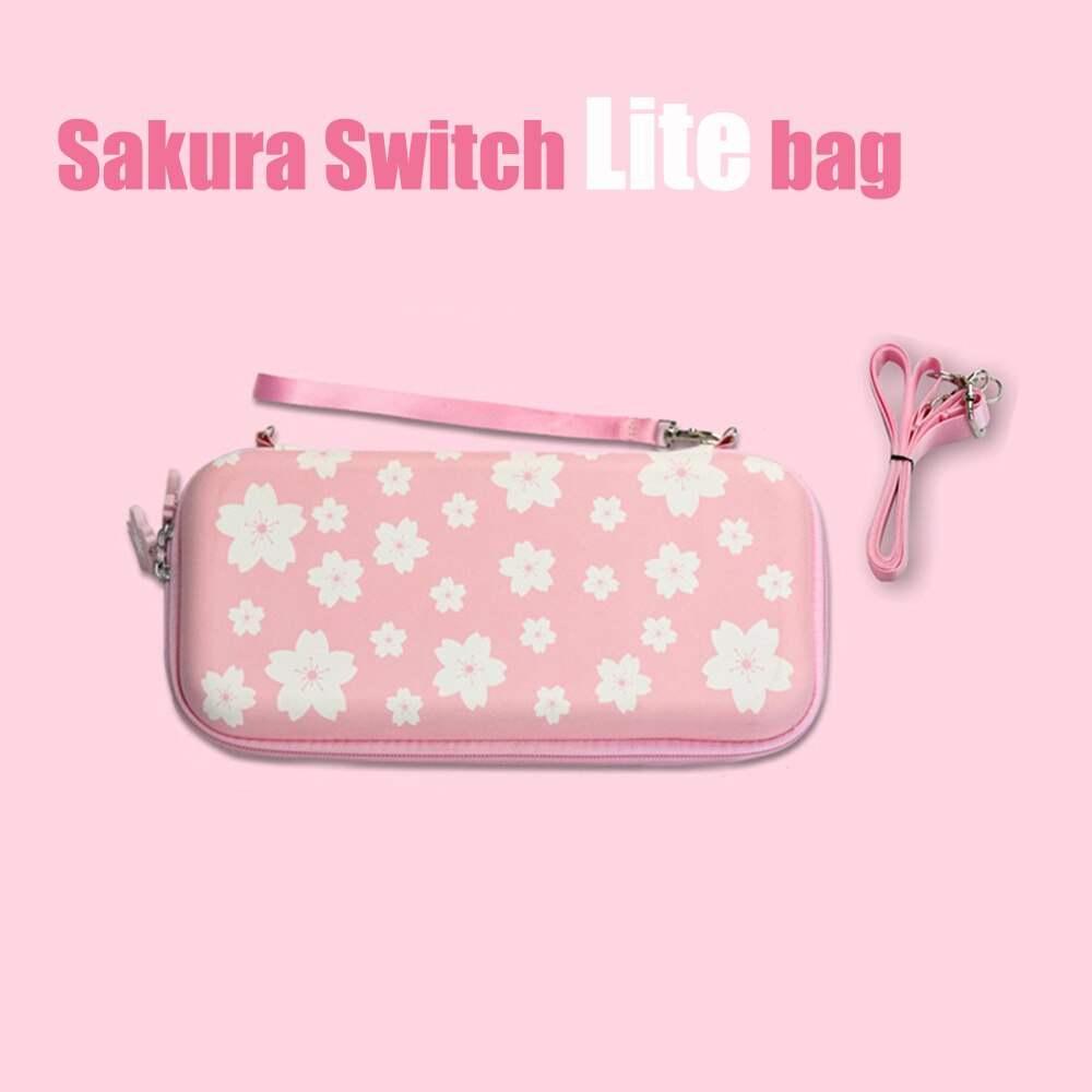 Nintend Accessori Pink Cherry Sakura Sacchetto di Immagazzinaggio di Viaggio di Trasporto Caso Della Copertura di Protezione Per Nintendos Interruttore/Lite Pellicola di Vetro: Cherry Lite