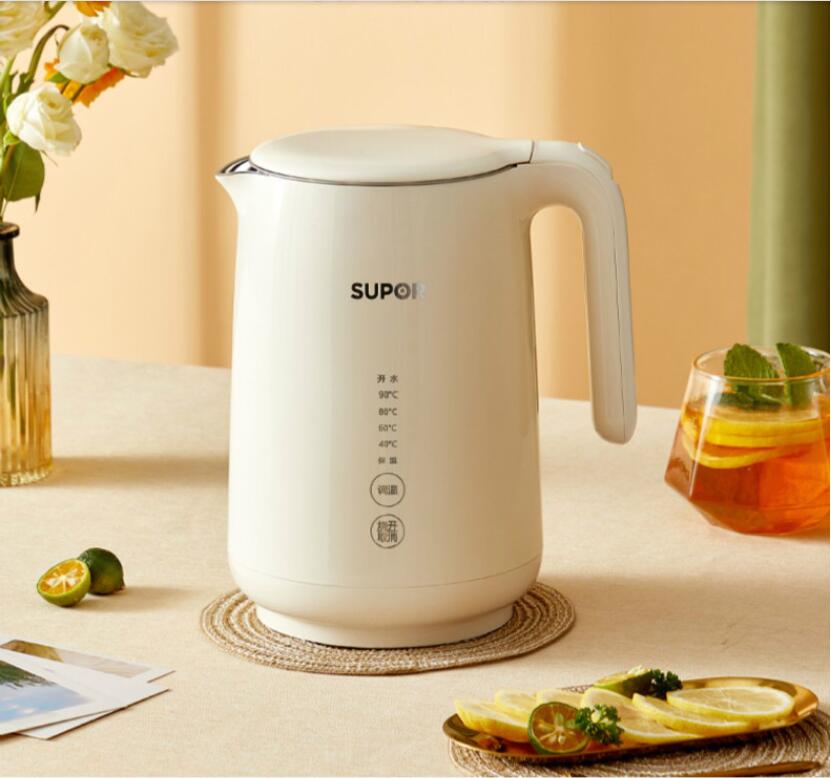 Mini bouilloire électrique Portable 220V, 1,5l, bouilloire à eau bouillante automatique avec intérieur en acier inoxydable pour la maison