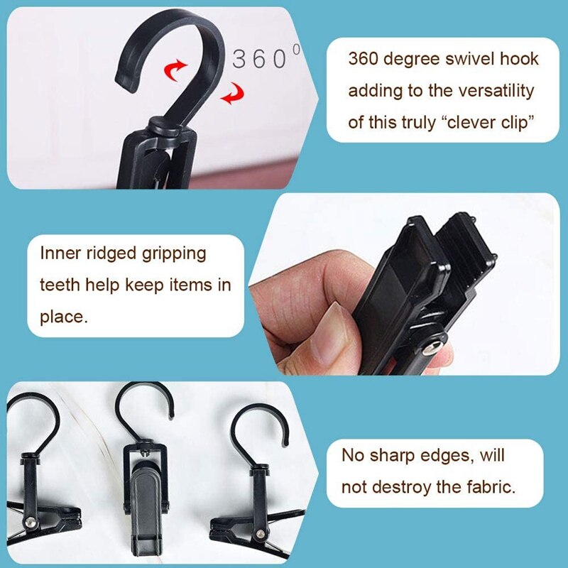 50Stck Wäsche Haken Clip Kunststoff schwenken Hängende Kleidung Stifte 4,2 Zoll Strand Handtuch Clips für Strand/Salon Stühle