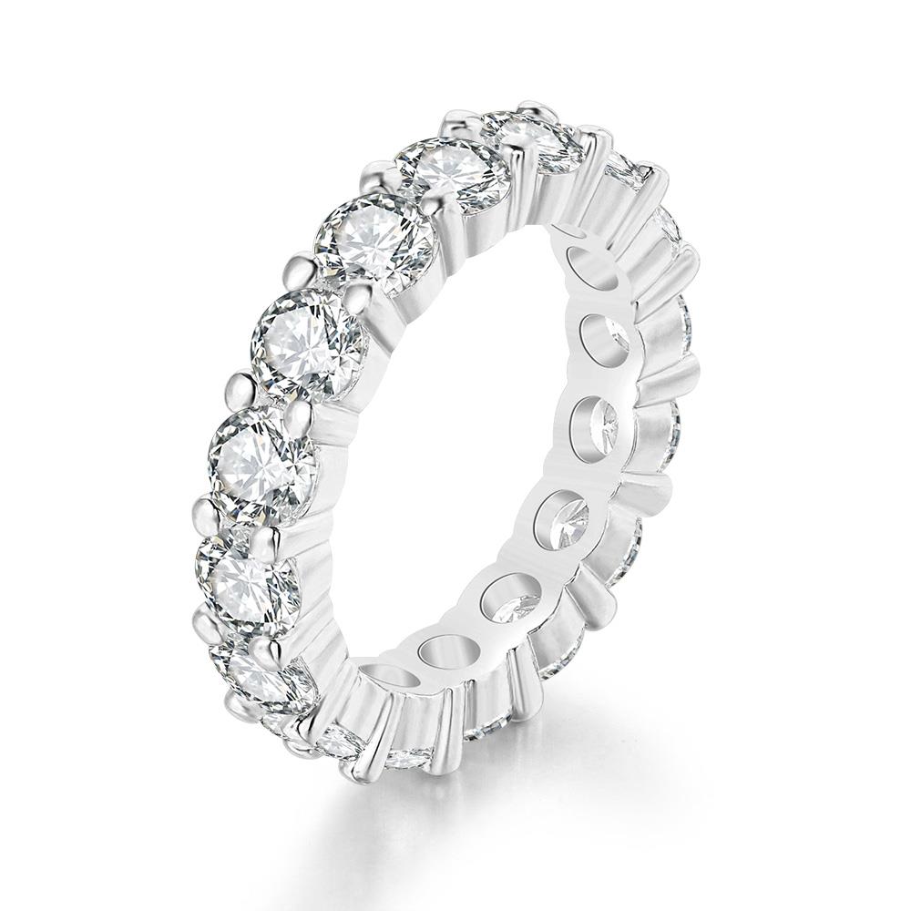 Luxe Ronde Crystal Ringen Voor Vrouwen Hippie Iced Out Zirconia Ring Punk Rock Accessoires Bruiloft Sieraden OHR051: 8 / WHITE