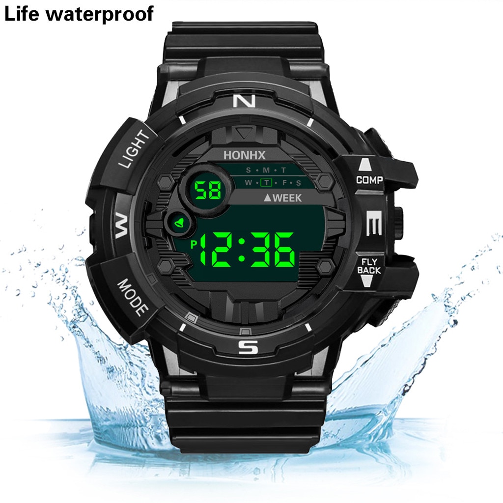 Luxe Mens Digitale Led Horloge Datum Sport Mannen Outdoor Elektronische Horloges Waterdicht Led Digitale Horloge Klok Reloj Mujer