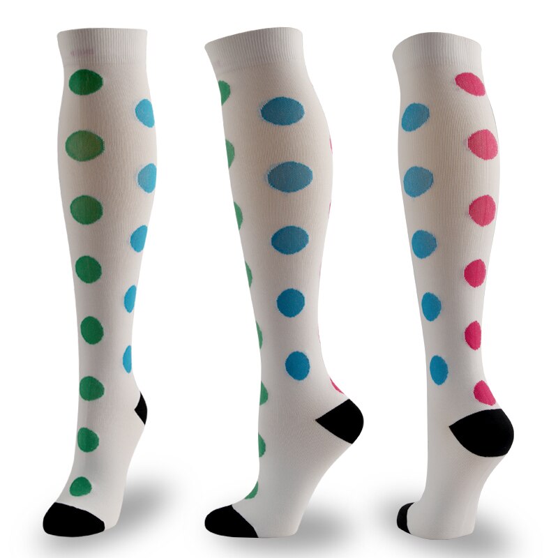 Compression Stockings Neutral Sports Socks Nylon Material Prevent Varicose Veins Cartoon Pattern Unisex Soccer Socks