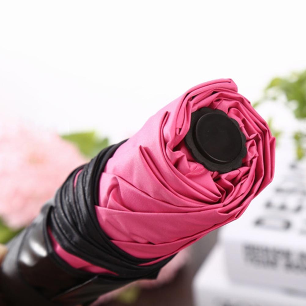 Triple Folding Touch Water Flower Pattern Umbrella Droplet Rain Sun Parasol Women Umbrella Pure Color Umbrella Para