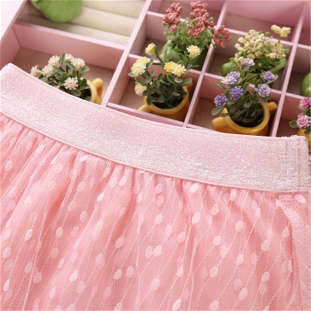 Criança nova dot longo tule saia elegante plissado tutu saias meninas jupe tutus vintage 2020 criança aa4310