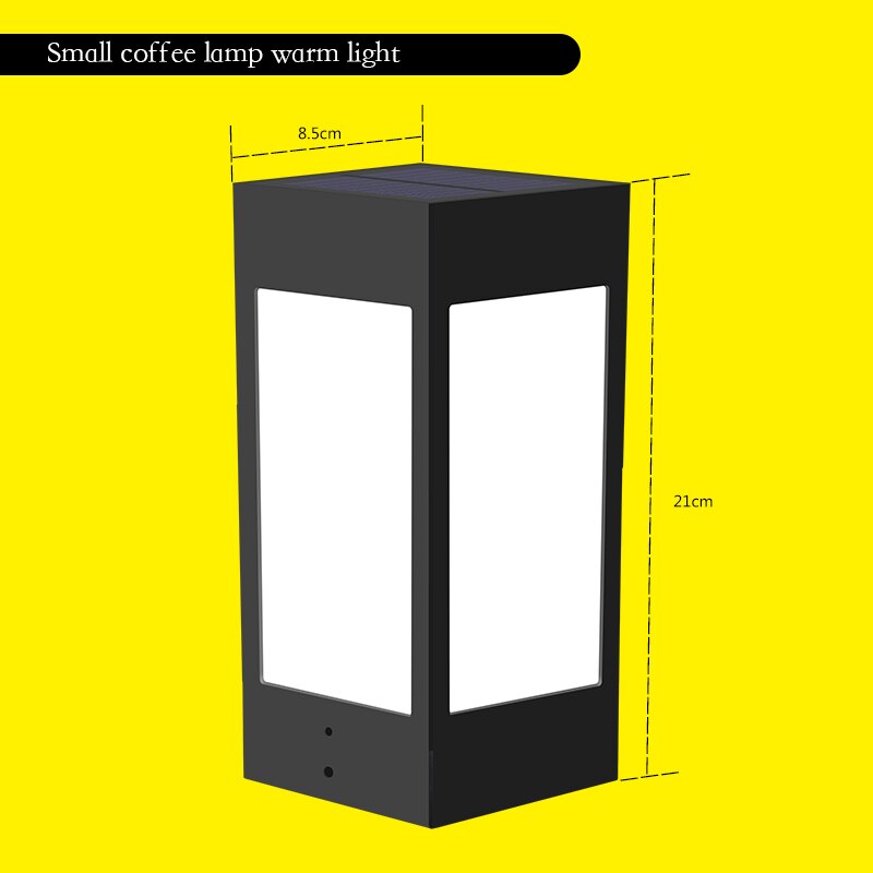 LED Solar Column Headlight Solar Powered Pillar Lamp Outdoor Waterproof Wall Light for Villa Courtyard Landscape Garden Decor: small warm white