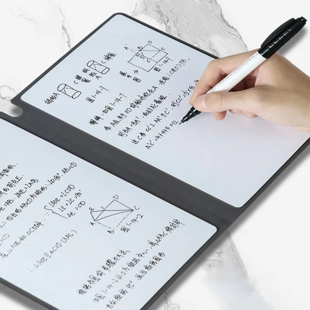 1 Stuks Herbruikbare Whiteboard Notebookset Met Whiteboard Pen Wissen Van Lederen Memo Pad Wekelijkse Planner Draagbaar Stijlvol Kantoor