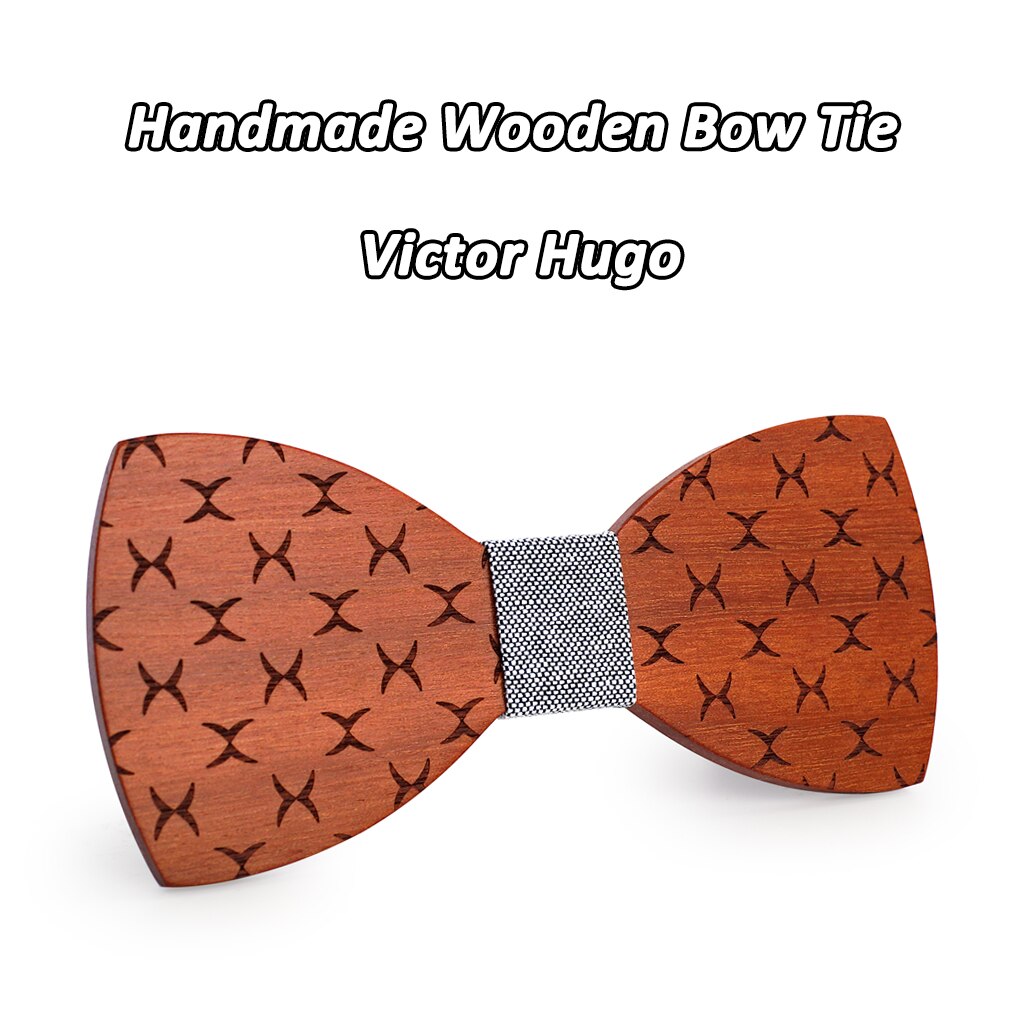 Mahoosive Bowties Groom Normal Mens wood Cravat For Men Butterfly Gravata Male Marriage Wedding Bow Ties: Victor Hugo