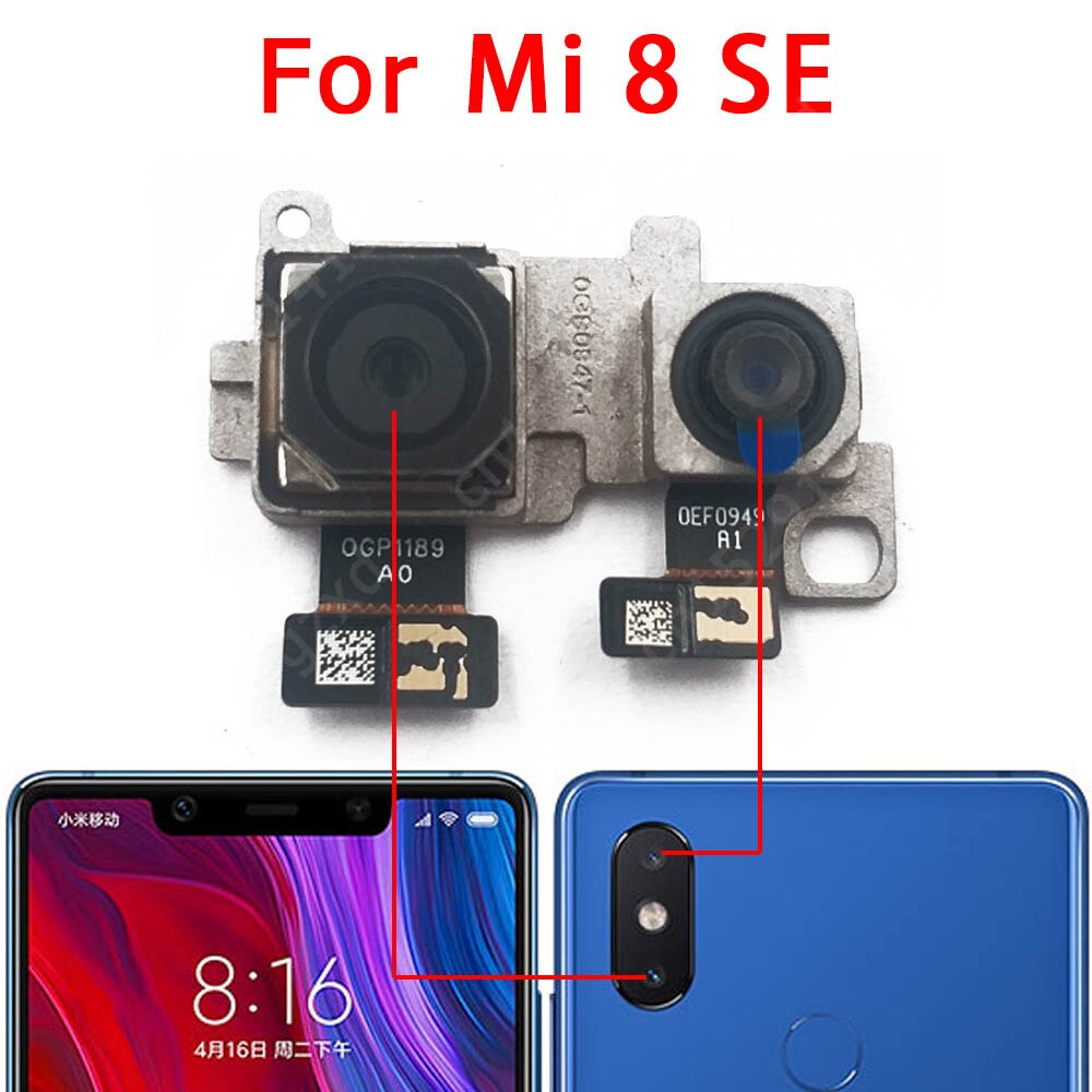 Cámara Frontal trasera Original para Xiaomi Mi 8 Lite Mi8 SE, módulo de cámara trasera, reparación flexible, piezas de repuesto: Mi 8 SE Back