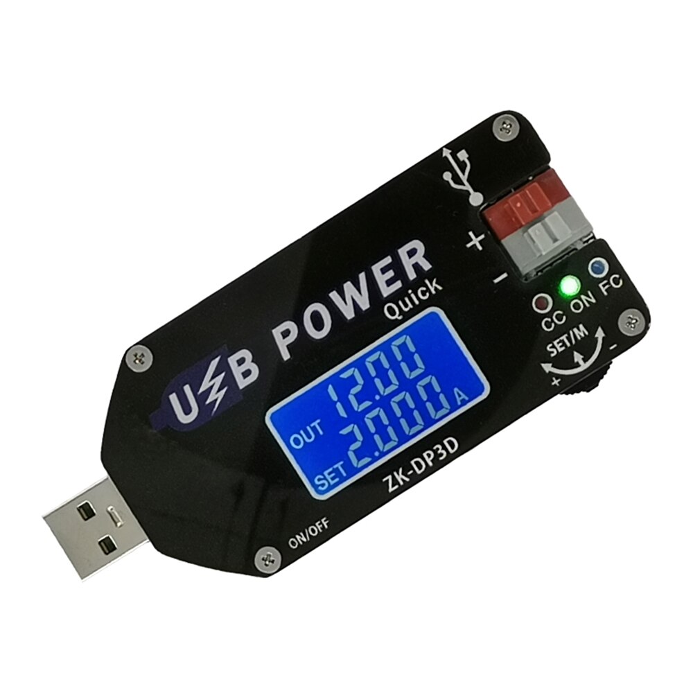 15W Type-C Micro USB Speed Controller Governer Power Charger CC CV Power Supply Trigger Fast Charging Digital Voltmeter Ammeter