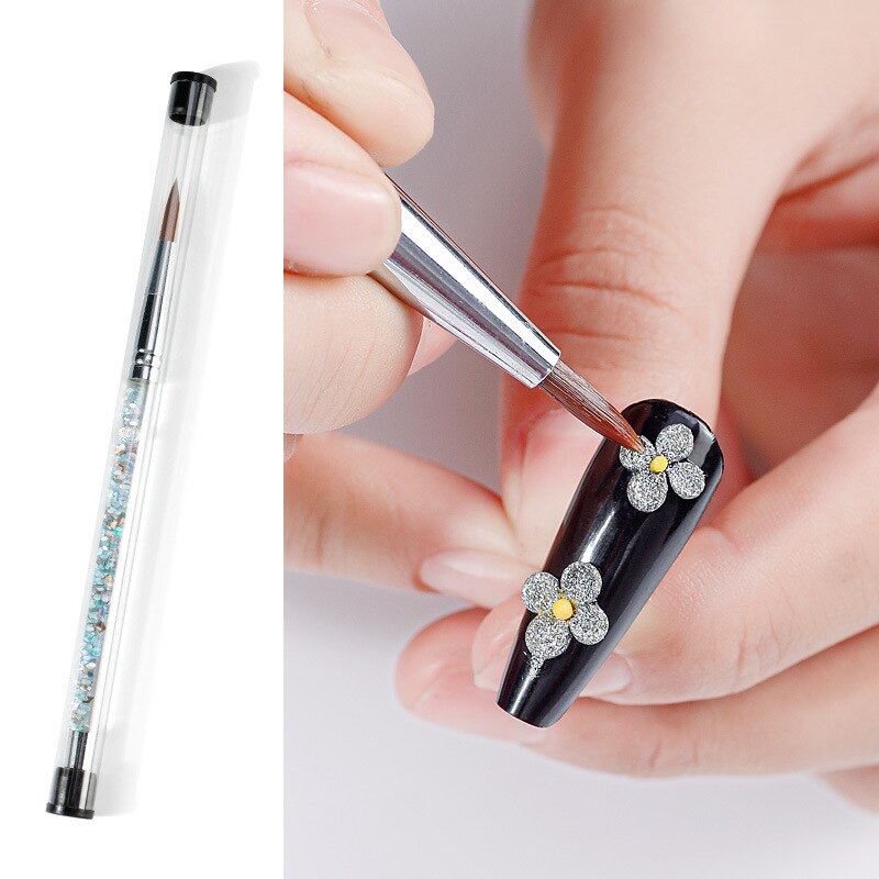 Acrylic Nail Brush UV Gel Carving Pen Flower Painting Brush Manicure NO.4/8/10/12/14 Nail Art Nail Drawing Pen Tools