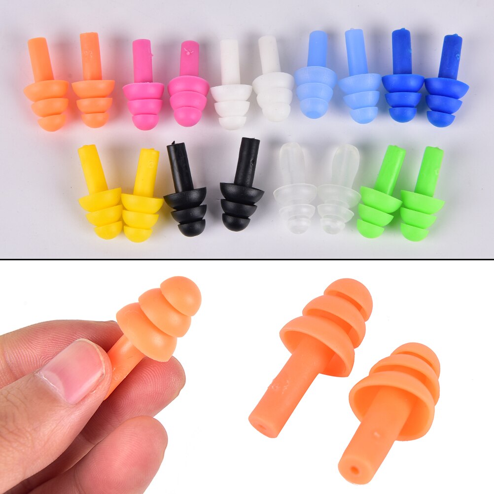 2 pares de silicone à prova dwaterproof água natação tampões de ouvido protetores de ouvido protetor de redução ruído para viagens dormir