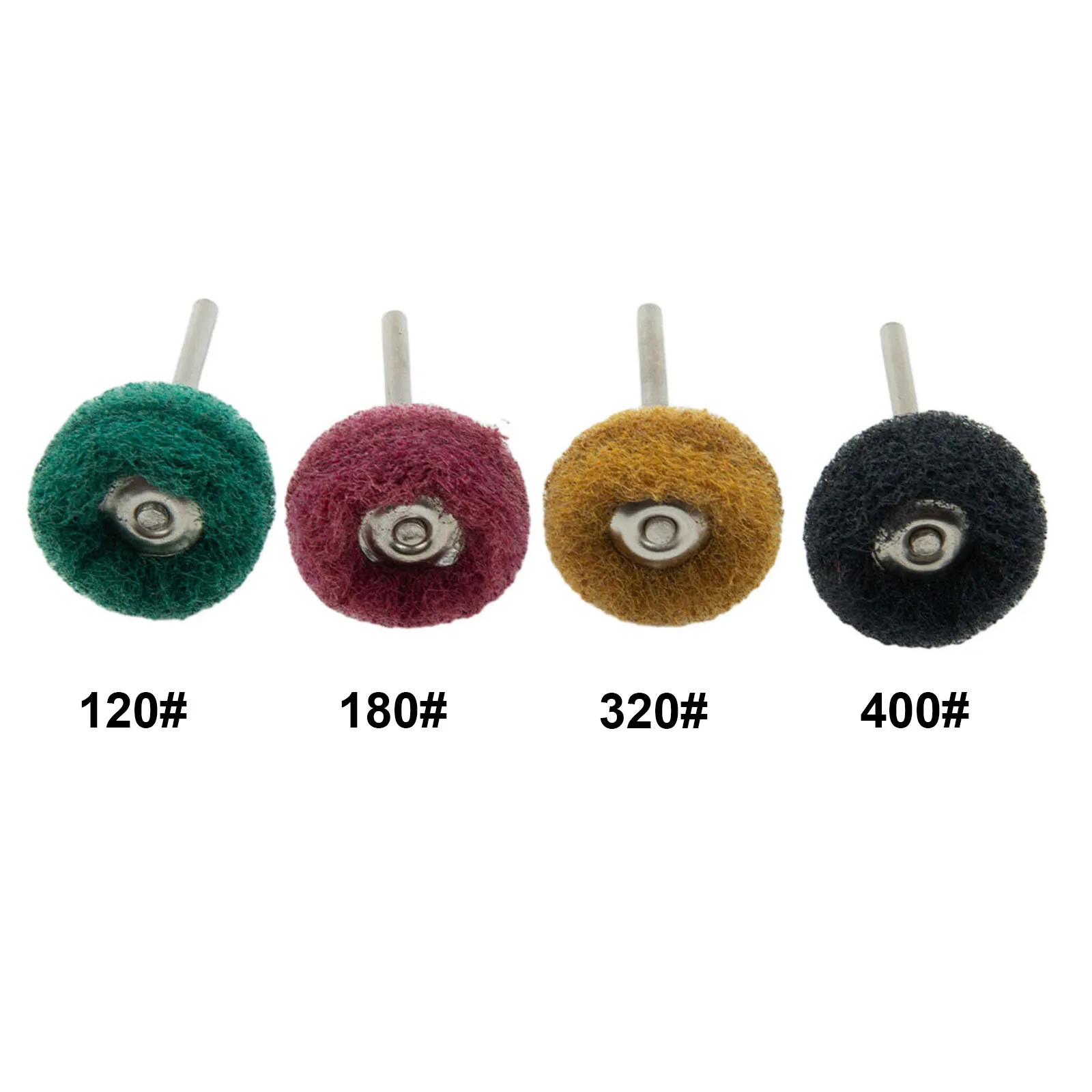 4 pz Mini trapano spazzola abrasiva Nylon lucidatura lucidatura ruota 3mm gambo ruota abrasiva rimozione ruggine per Dremel strumento rotante accesso