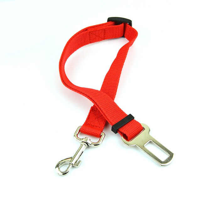 Kæledyrs sikkerhedssele nylon, der kan trækkes tilbage, sikkerhedssnor kæledyrsbånd hundekattsæde blybåndsele: Rød