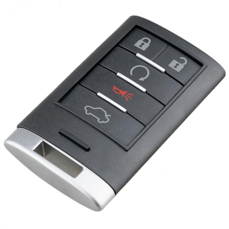 Auto Autosleutel Shell Case Vervanging 5 Knoppen Auto Afstandsbediening Sleutel Shell met Kleine Sleutel Fit voor Cadillac ATS SRX STS CTS DTS