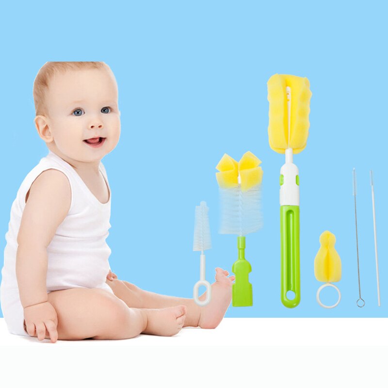 Cepillo de esponja para limpieza de botellas de bebé, brochas especiales de vidrio, mango seguro para niños, herramientas Flessenborstel, accesorios para botellas, 12 Uds.