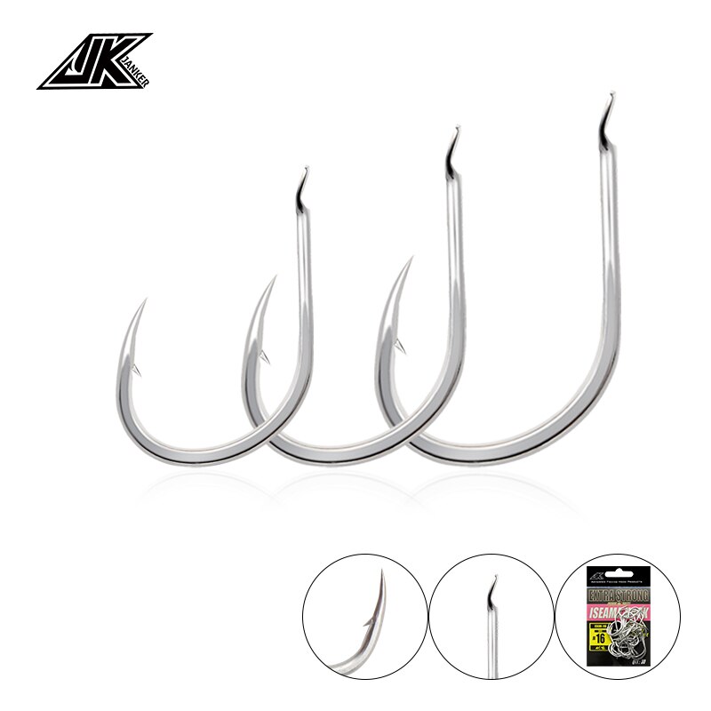 JK EXIH #10-19 Size 25-45PCS High Carbon Steel Fishing Hooks Japan Hooks Light Sea Jigging Carp Single Barbed Hook