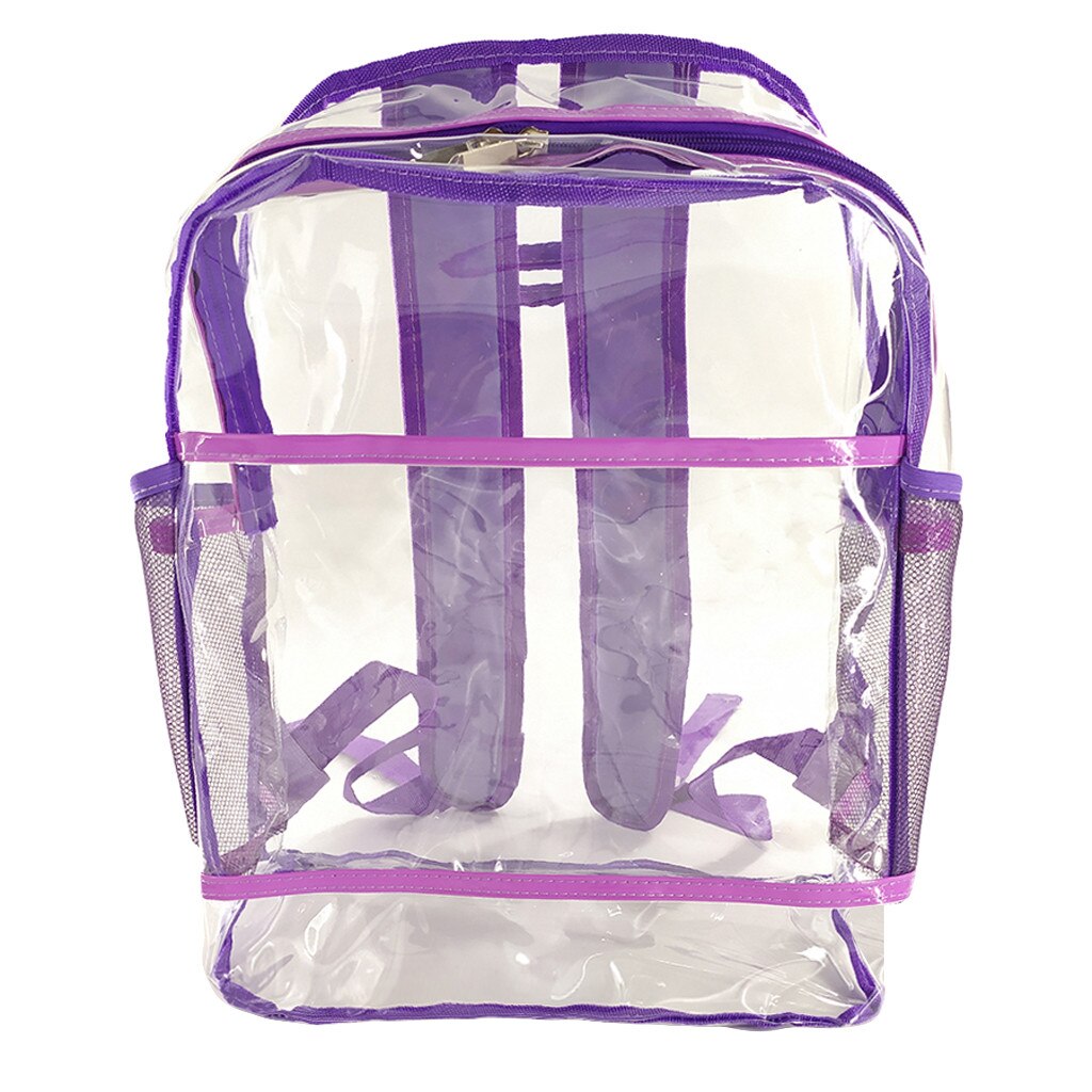 Aelglacial sac à dos Transparent PVC épaule étanche femmes adultes étudiants voir à travers Bookbag sac à dos ordinateur portable 606