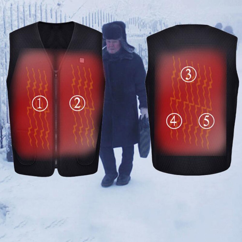 Mannen Vrouwen Outdoor Usb Infrarood Verwarming Vest Jas Winter Flexibele Elektrische Thermische Kleding Vest Voor Sport Wandelen Shippin