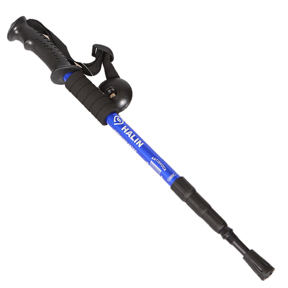 Outdoor Trekking Climbing Anti Shock Hiking Walking Trekking Trail Poles Stick Adjustable Canes 4-Sections hiking Accessories: BU