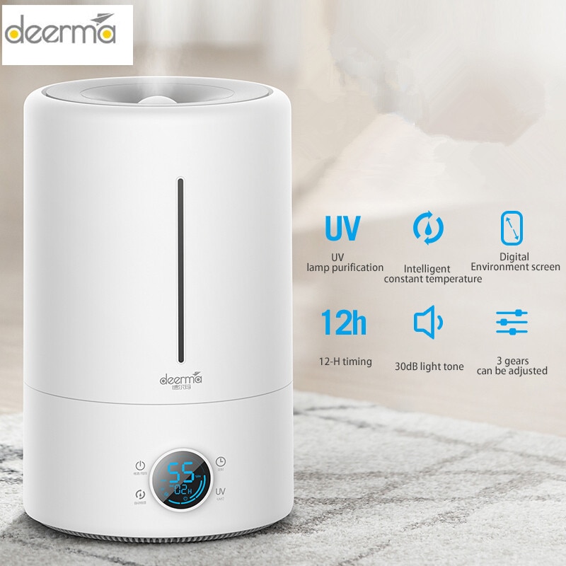 Deerma F628S 5L capacidad UV lámpara purificación humidificador de aire bebé dormitorio Oficina 12H tiempo purificador de aire versión táctil